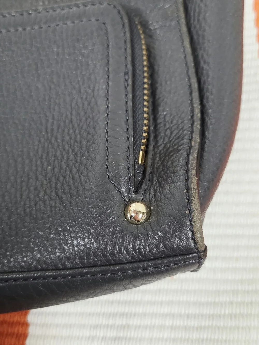 kate spade Black Pebbled Leather Crossbody with Front Zip Pocket